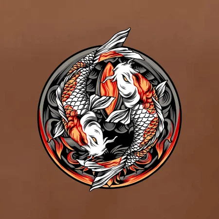 Yin & Yang Koi kapr - oranžový