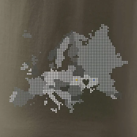 Mapa Evropy - srdce v Ukrajině