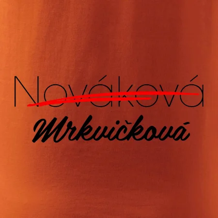 Svatební triko - změna příjmení