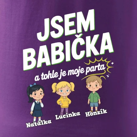 Babička a její parta (obrázky a jména vnuků)