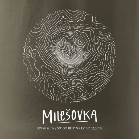 Milešovka - vrstevnice v kruhu
