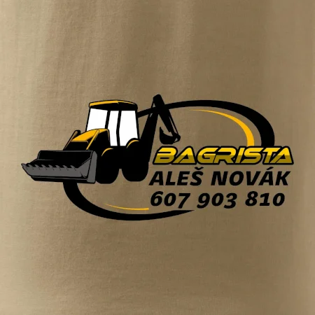 Bagrista v kruhu - vlastní nápis