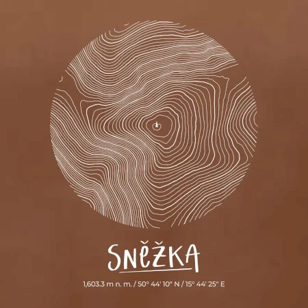 Sněžka - vrstevnice v kruhu