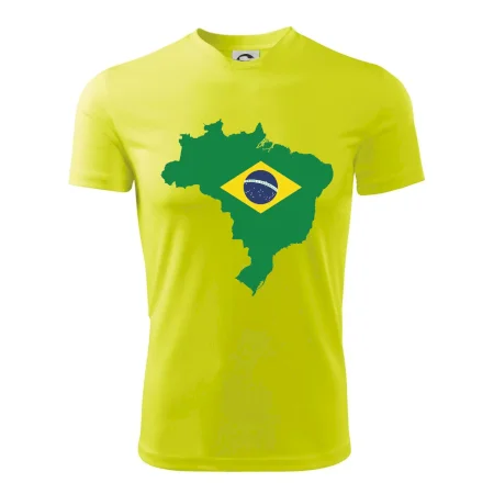 Brazílie vlajka v mapě