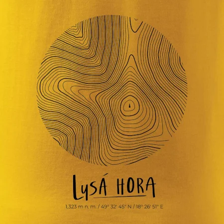 Lysá hora - vrstevnice v kruhu