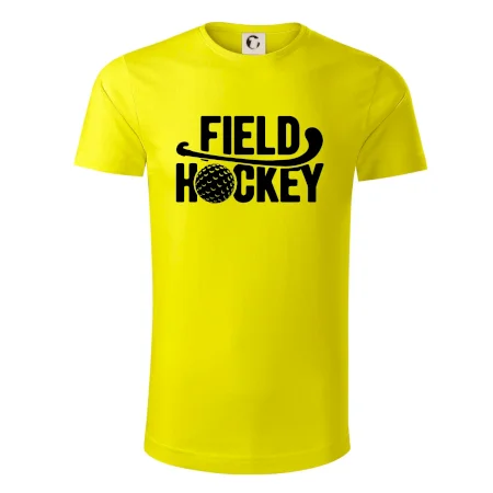 Field hockey míček a nápis