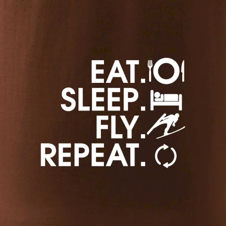 Eat sleep fly repeat - skoky na lyžích