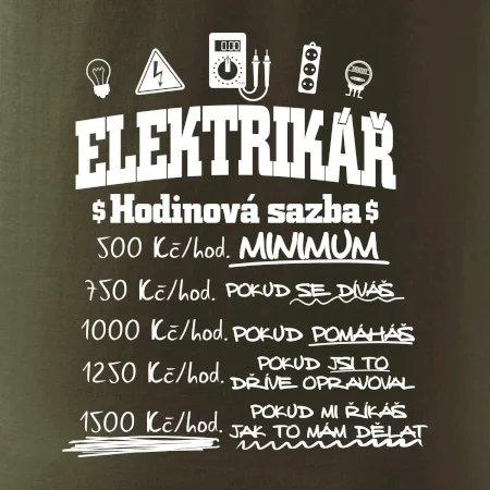 Elektrikář hodinová sazba