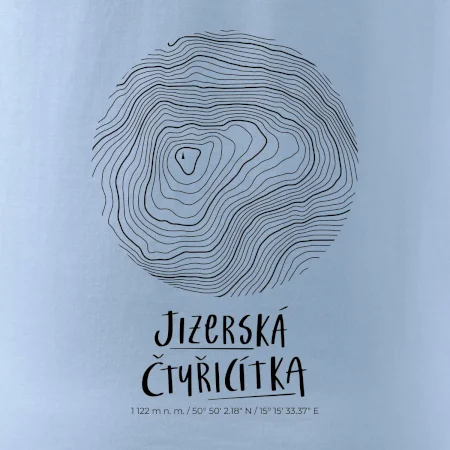 Jizerská čtyřicítka - vrstevnice v kruhu