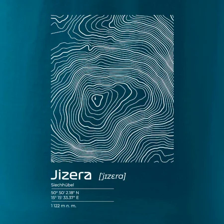 Jizera - vrstevnice v obdélníku