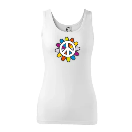 Peace symbol s kreslenou květinou