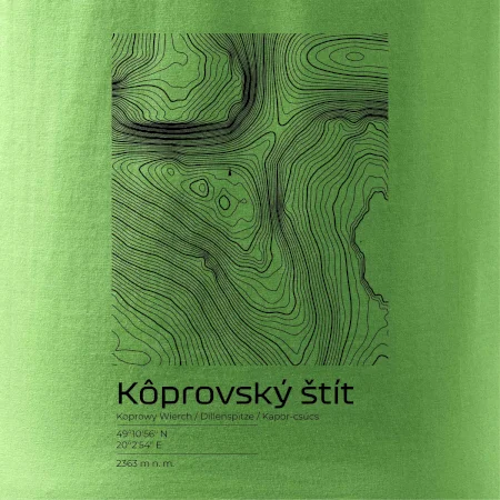Kôprovský štít - vrstevnice v obdélníku