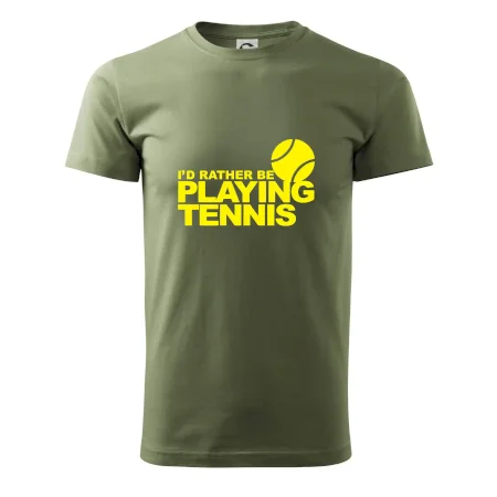 Playing tennis