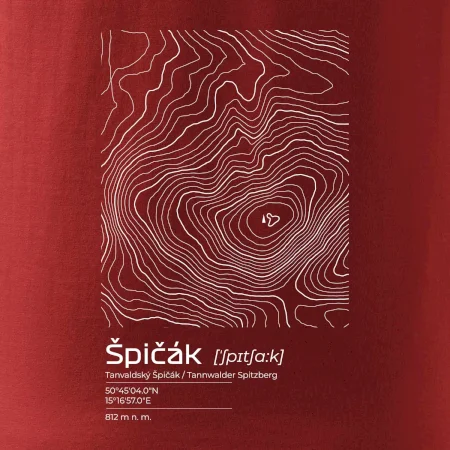 Špičák - vrstevnice v obdélníku
