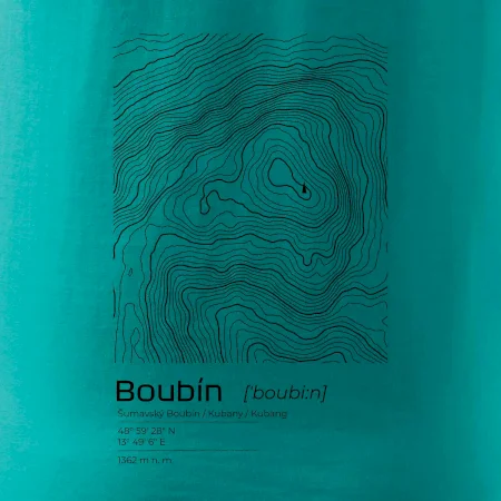 Boubín - vrstevnice v obdélníku