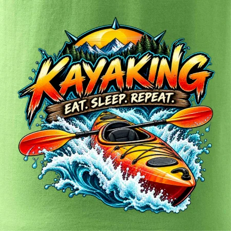 Kajak v divoké vodě eat sleep repeat