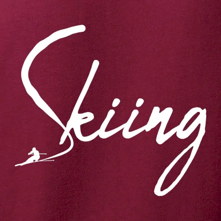 Skiing nápis lyžař