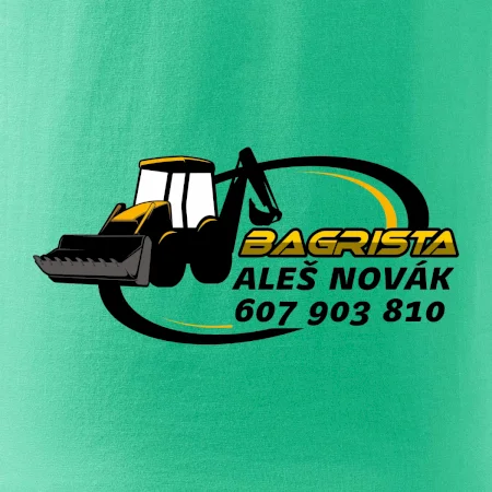 Bagrista v kruhu - vlastní nápis