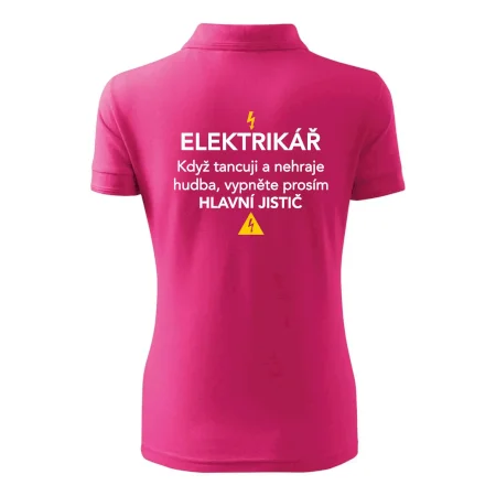 Elektrikář - hlavní jistič - Nápis na zádech