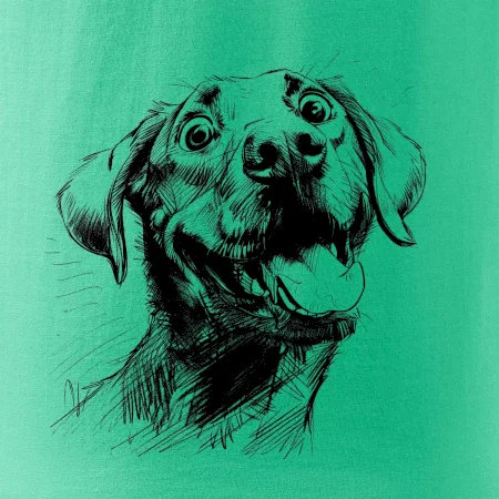 Černobílá karikatura Labrador světlý