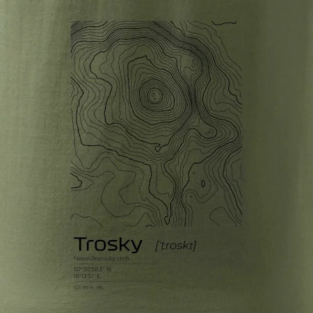 Trosky - vrstevnice v obdélníku