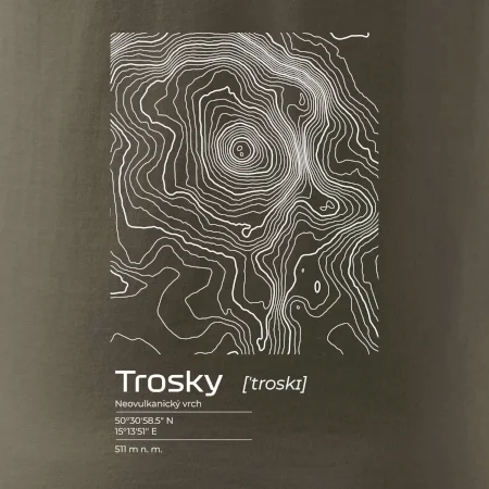 Trosky - vrstevnice v obdélníku