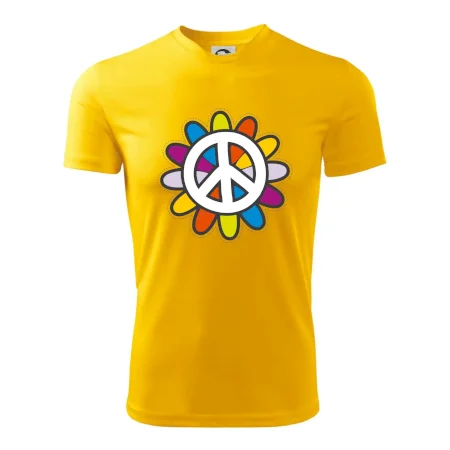 Peace symbol s kreslenou květinou