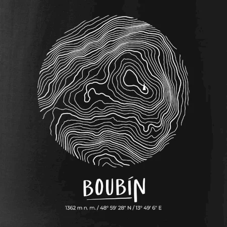 Boubín - vrstevnice v kruhu