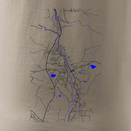 Vrchlabí - Mapa s vodními toky