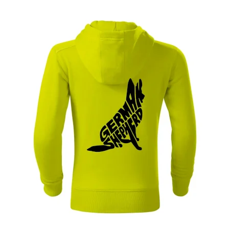 Německý ovčák sedící napis
