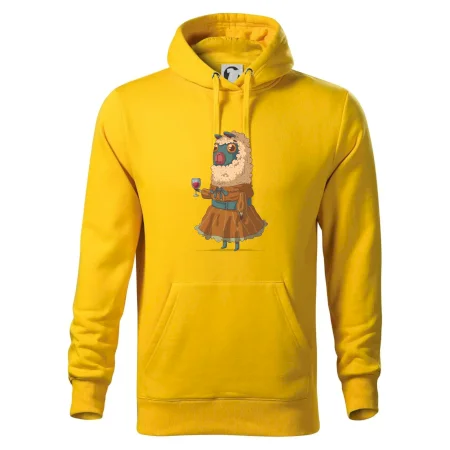 Alpaka s vínem žena