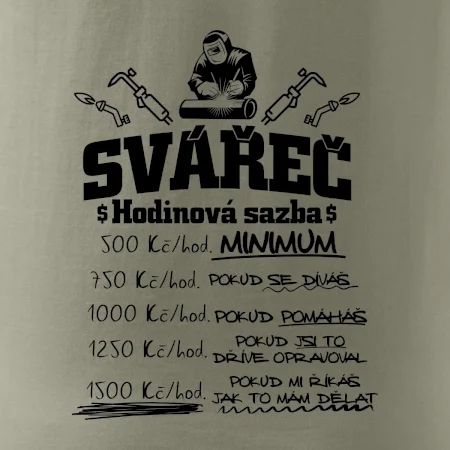 Svářeč - hodinová sazba
