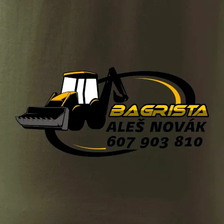 Bagrista v kruhu - vlastní nápis