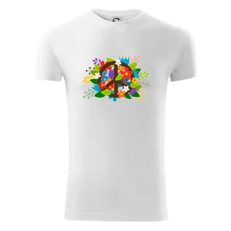 Peace symbol prorostlý květinami