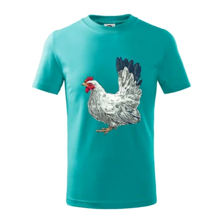 Slepice kreslená bílá
