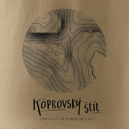 Kôprovský štít - vrstevnice v kruhu