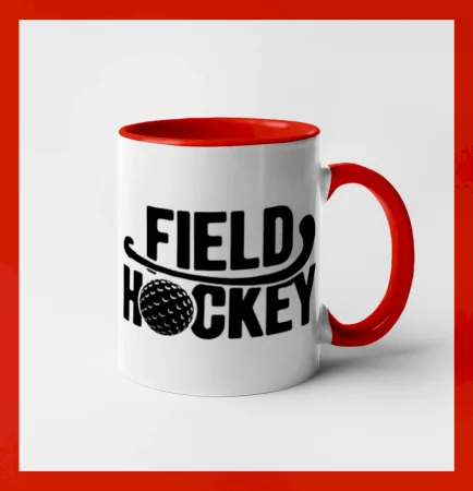 Field hockey míček a nápis