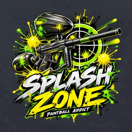 Neonový zásah splash zone paintball