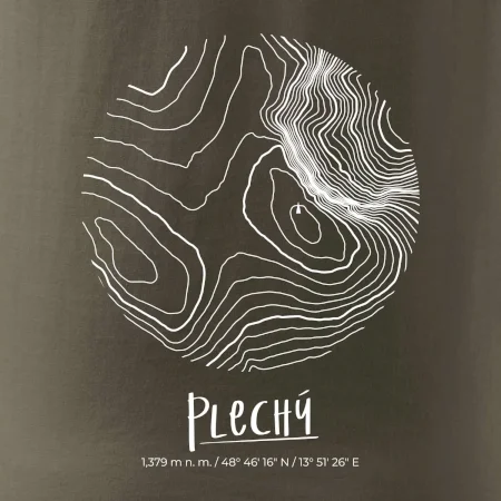 Plechý - vrstevnice v kruhu