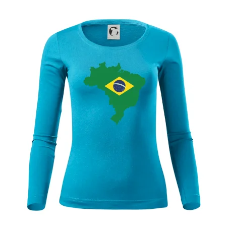 Brazílie vlajka v mapě