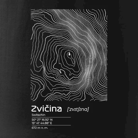 Zvičina - vrstevnice v obdélníku