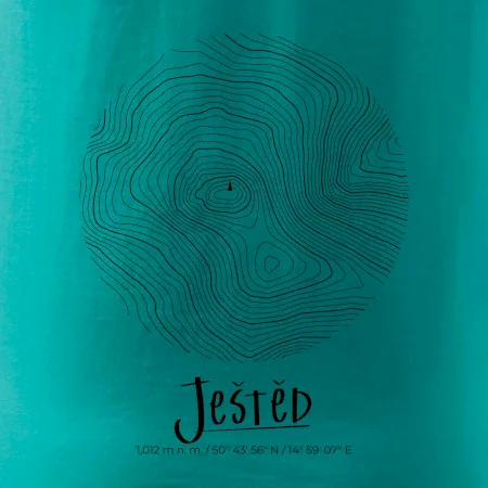 Ještěd - vrstevnice v kruhu