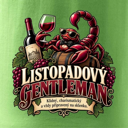 Listopadový gentleman se sklenkou červeného vína