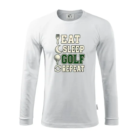 Eat sleep golf repeat typografie