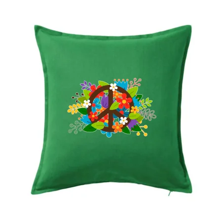 Peace symbol prorostlý květinami