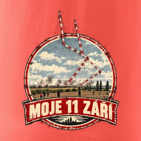 Liblice B bortící se věže moje 11 září retro odznak