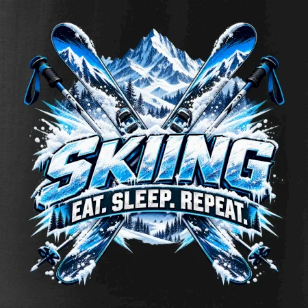 Sjezdové lyže v horách eat sleep repeat