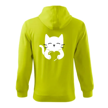 Kočka drží srdce