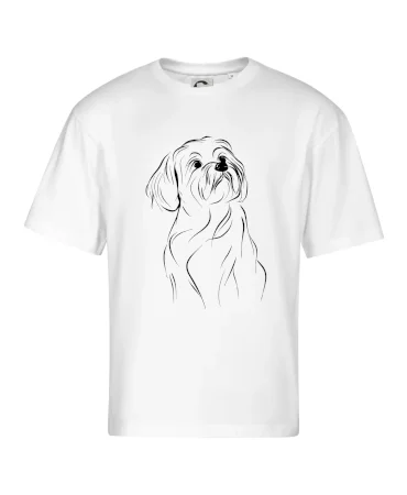 Lhasa Apso černý nákres slabé linky
