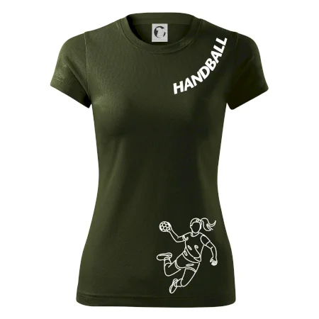 Handball nápis šikmo  - holka